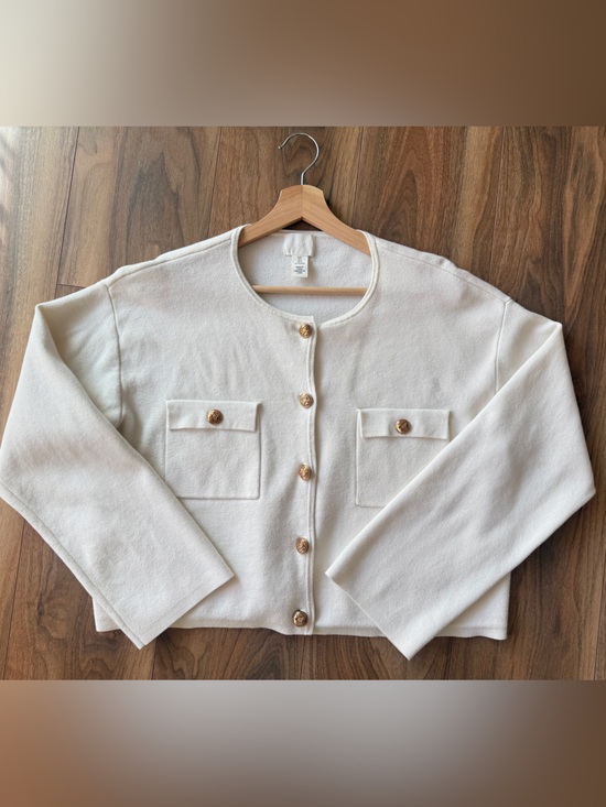 H&M Sweaters - H&M Cream Button-Front Pocket Cardigan